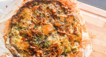 Tasty Spinach, Walnut and Butternut Squash Fritatta (Easy oven method)
