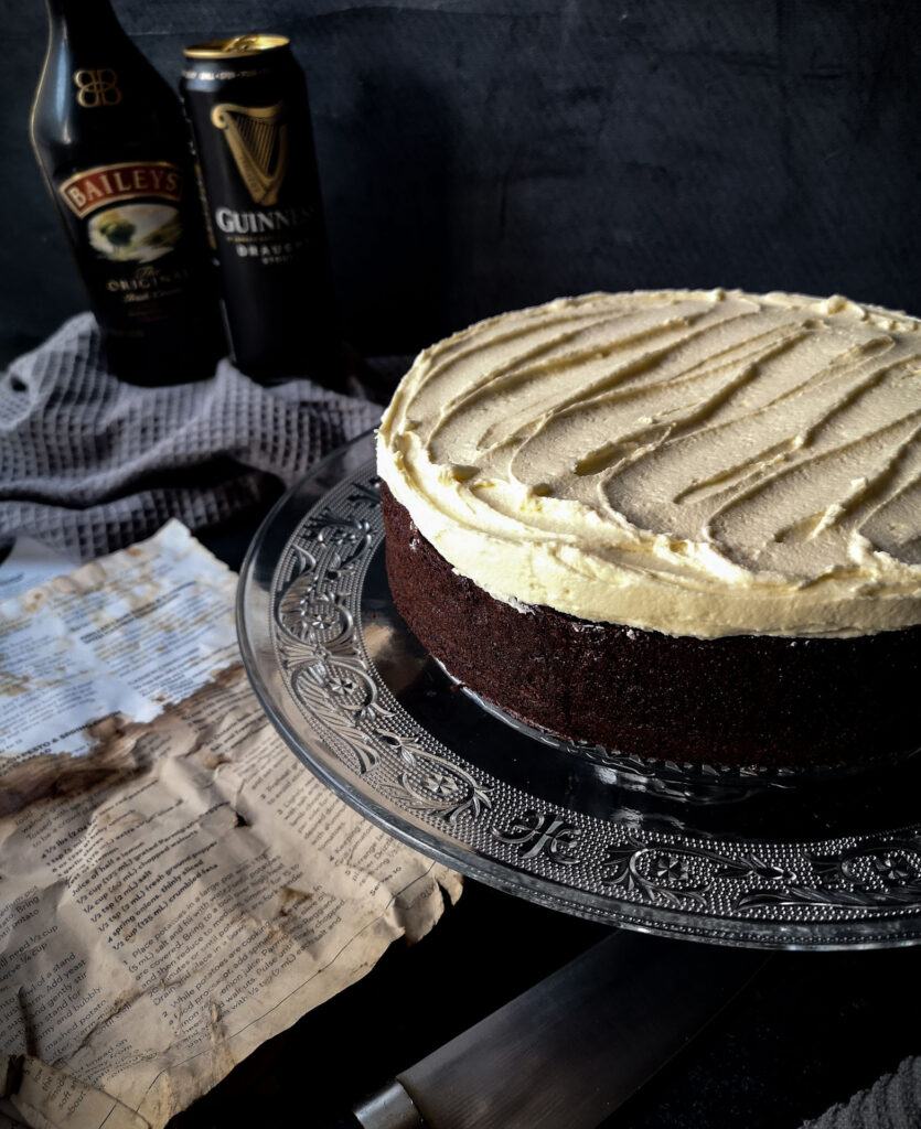 Chocolate Guinness Cake with Baileys Buttercream Icing Recipe Pink