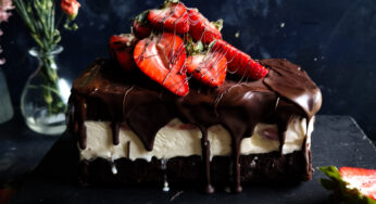 Brownie Strawberry Ripple Ice Cream Cake Recipe