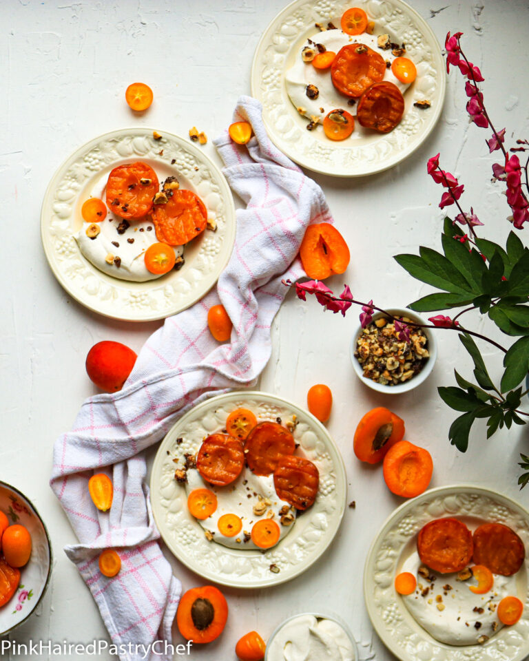 Grilled Apricots, Coconut Cream and Crushed Candied Hazelnuts Recipe ...
