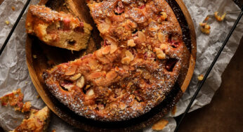 Rhubarb Almond Sponge Cake Recipe – Gluten and Dairy Free