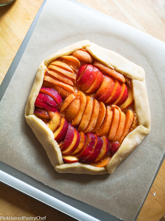 Boozy Peach Apricot Galette with a Bourbon Brown Sugar Glaze - Pink ...