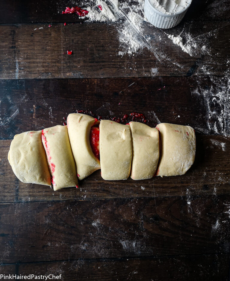 Raspberry Apple Sweet Rolls with Rosewater Recipe - Pink Haired Pastry Chef