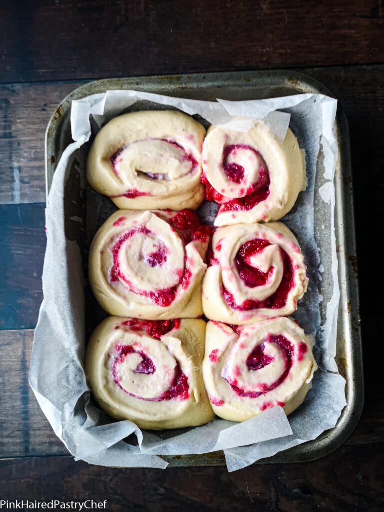 Raspberry Apple Sweet Rolls with Rosewater Recipe - Pink Haired Pastry Chef