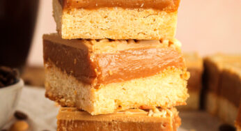 Coffee Millionaires Shortbread with Gold Chocolate Topping Recipe