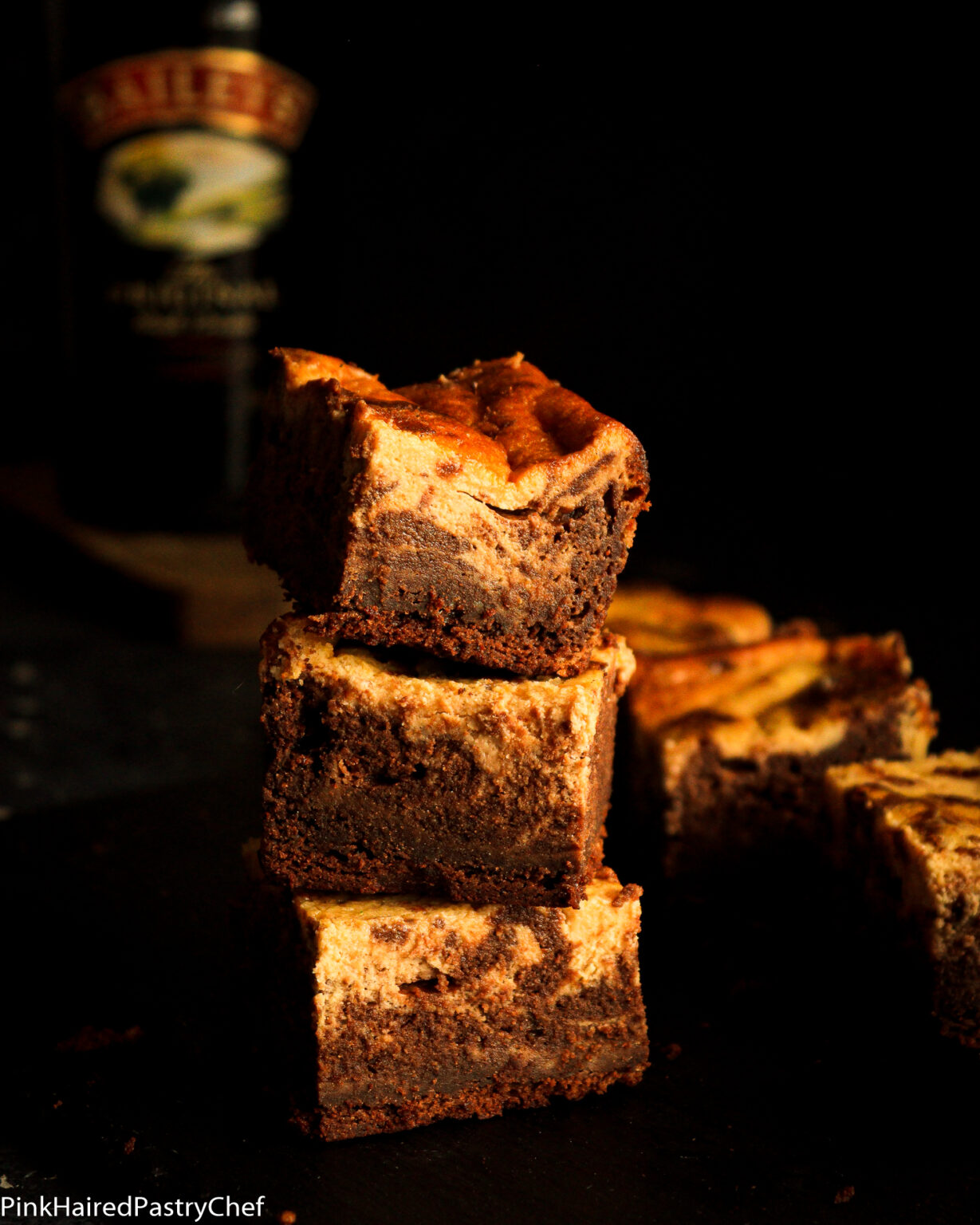 Baileys Cheesecake Brownies - Gluten Free Recipe - Pink Haired Pastry Chef