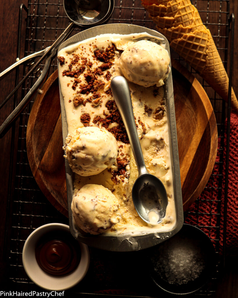 Whiskey Brown Bread Ice Cream - No Churn Recipe - Pink Haired Pastry Chef