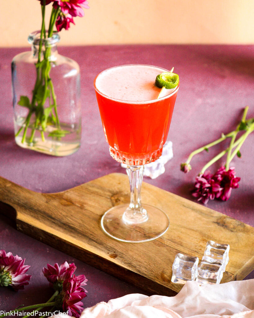 Rhubarb Gin Cosmo Cocktail Recipe - Pink Haired Pastry Chef