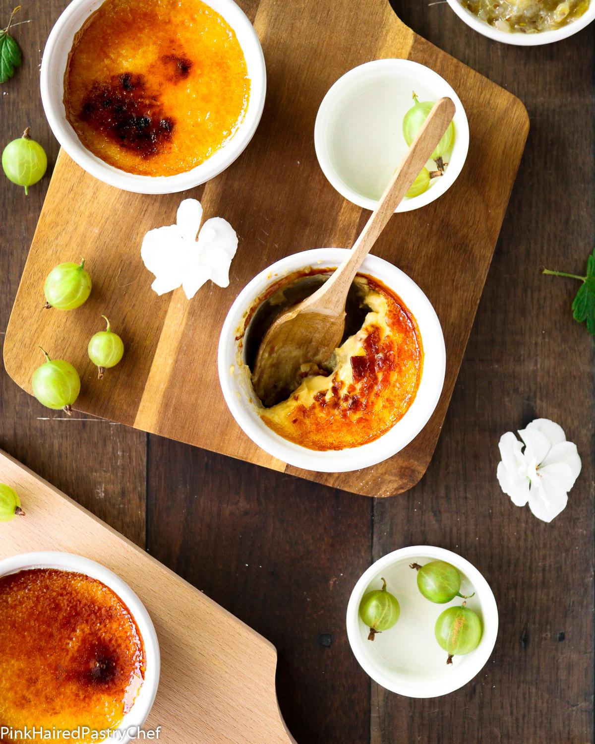 Gooseberry Crème Brûlée Recipe - Pink Haired Pastry Chef