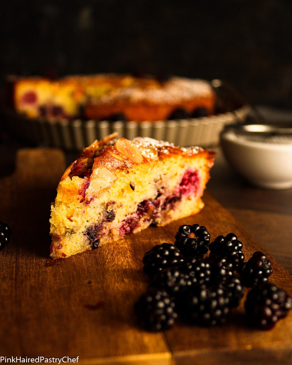 Gluten Free Blackberry Almond Cake Recipe - Pink Haired Pastry Chef