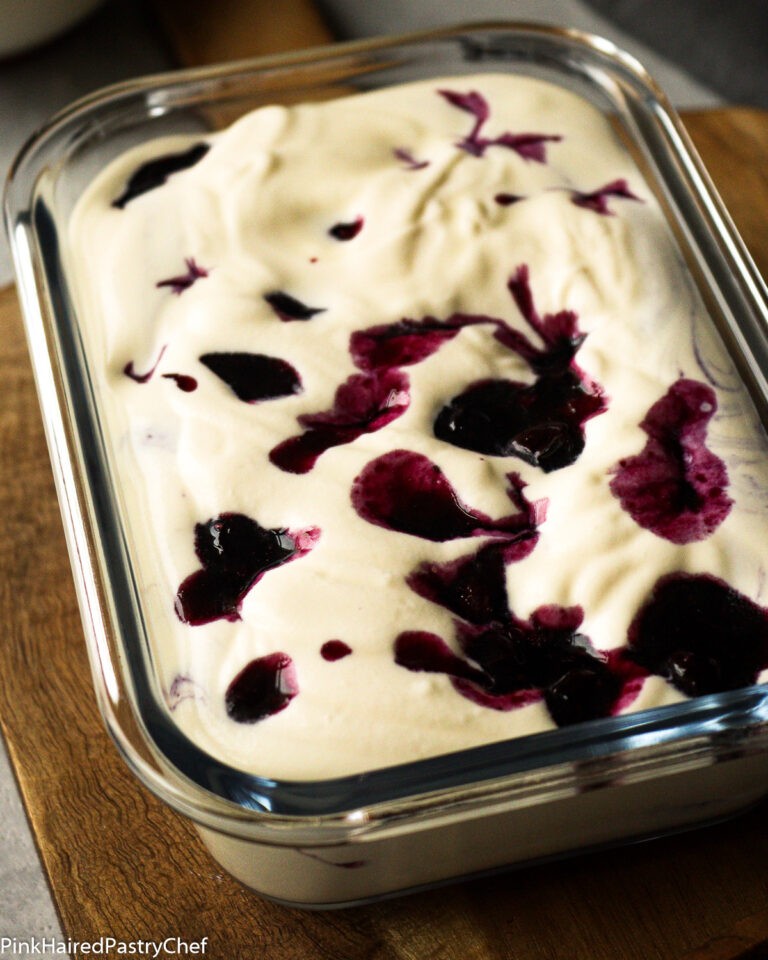 Small Batch Blueberry Ripple Ice Cream - No Churn Recipe - Pink Haired ...