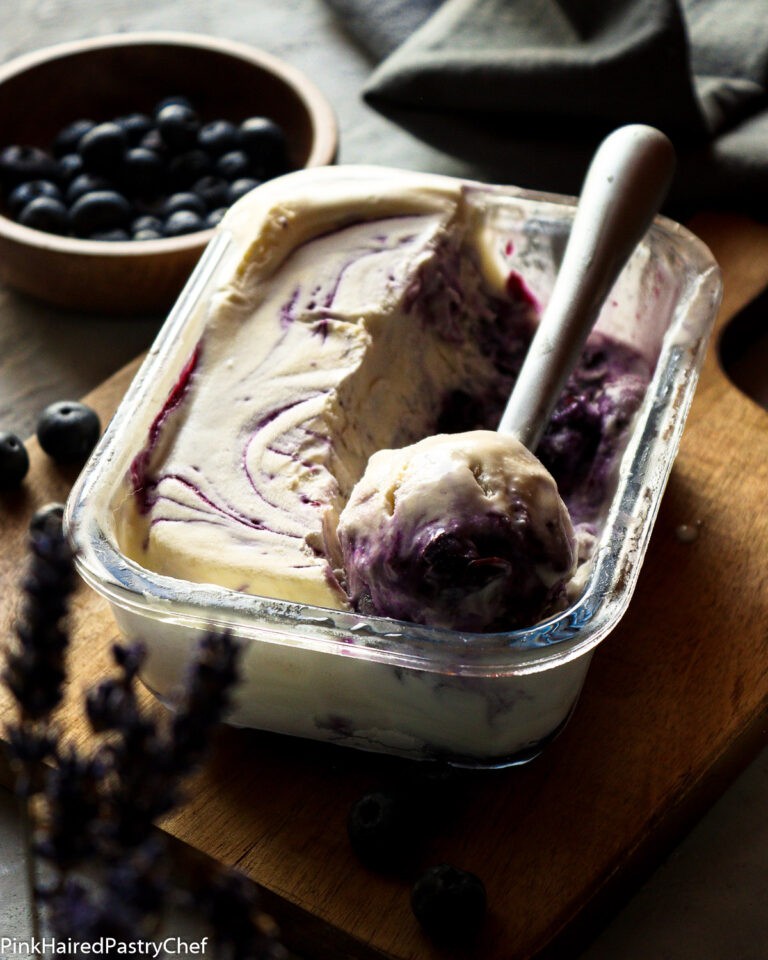 Small Batch Blueberry Ripple Ice Cream - No Churn Recipe - Pink Haired ...