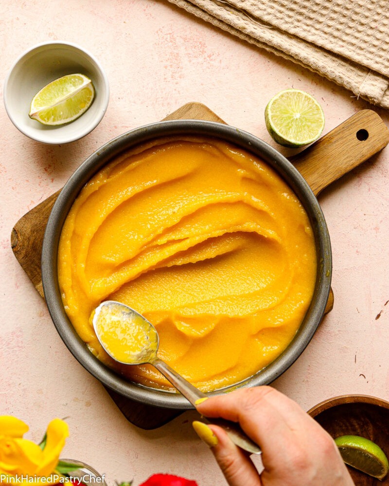 Honey Mango Sorbet - No Churn Recipe - Pink Haired Pastry Chef