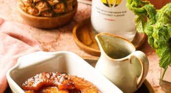 Caramelized Malibu Pineapple with Vanilla Caramel Syrup Recipe