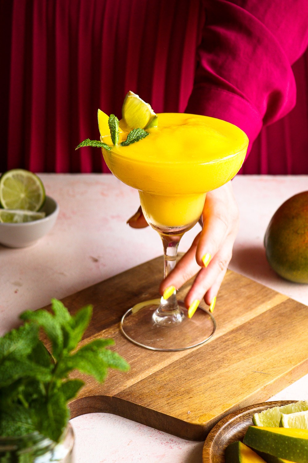 Mango Passionfruit Frozen Daiquiri Cocktail Recipe - Pink Haired Pastry Chef