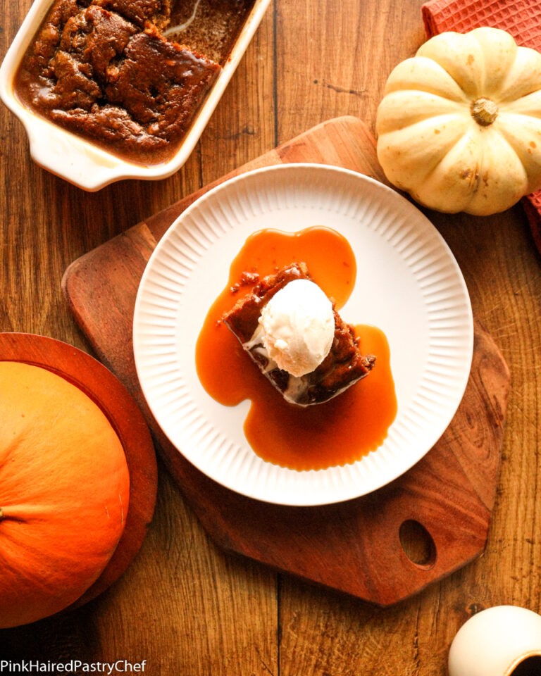 Pumpkin Spice Sticky Toffee Cake Recipe - Pink Haired Pastry Chef