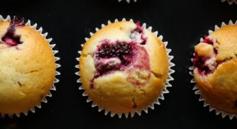 Bakery Style Blackberry Buttermilk Muffins Recipe